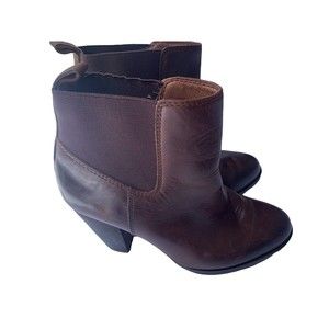 Lucky Brand Women's Brown Leather Heeled Ankle Boots Size 6.5 M